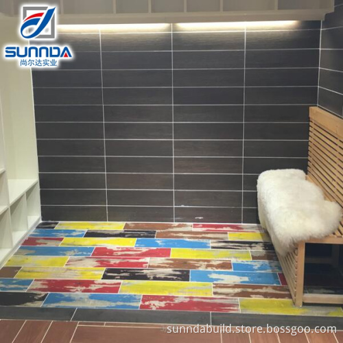 round edge elegant inkjet printing ceramic wood look floor tiles with various size